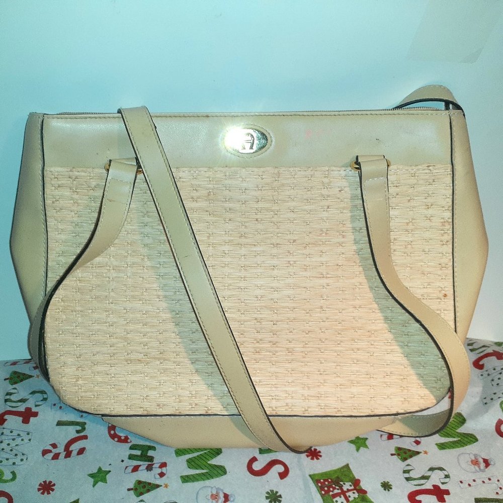Etienne Aigner Stylish Handbag Wicker Pattern